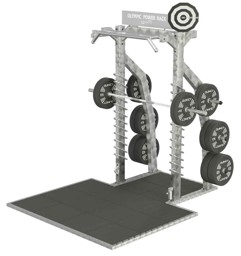 Zeige Details für QUINCY OLYMPIC HALF POWER RACK+PLATTFORM - OUTDOOR Bild von QUINCY OLYMPIC HALF POWER RACK+PLATTFORM - OUTDOOR
