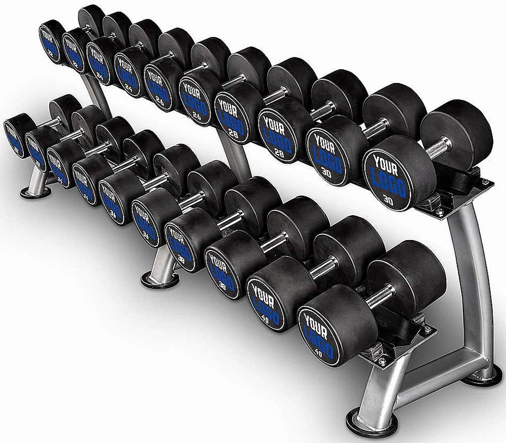 Bild von Polyurethan Dumbbell - Customer Logo - in 2 kg Steps - Kompakthantelsatz 4 - 60 kg